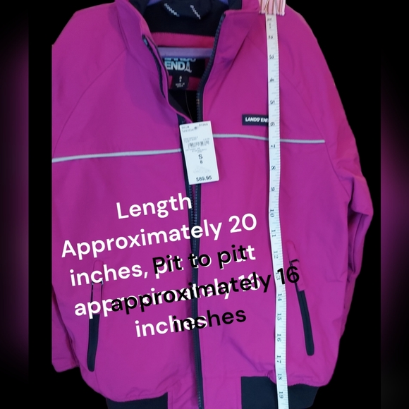 Lands' End BK Heritage Squall Jacket Magenta Berry Girl's Size 8 NWT - Picture 6 of 6
